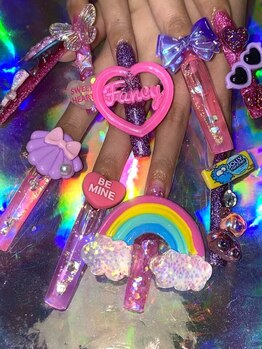 クロスネイル 渋谷店(CROSS nail)の写真/[ギャル大集合]群を抜くスカルプデザインセンスで差をつける！人目惹く個性派/ゴテ盛りアートはCROSSnailで