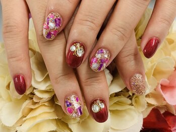 ダブルネイル(Double Nail)/【ほり】Xmas☆シェルネイル