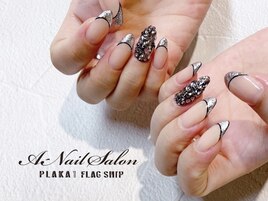 21/3/20　ラメフレンチ×BLACK