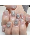 雪の結晶ネイル☆