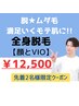 【2名限定】全身脱毛(顔・VIO含)27500→12500