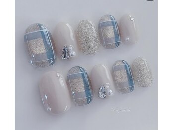 ギンガムチェックネイル