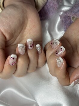 フラワーズネイル(flowers nail)/春のさくらんぼネイル