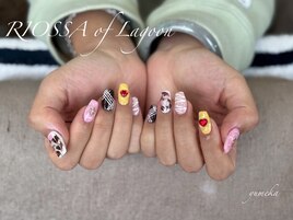 詰込みバレンタインネイル