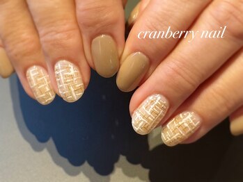 クランベリーネイル 代官山 恵比寿(cranberry nail)/ベージュ系ツイード