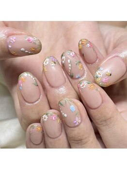 ソラール(SOLAR)/花柄ネイル☆手描き