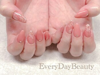 エブリデイビューティ 池袋店(EveryDay Beauty)/ピンクベース花火アートネイル