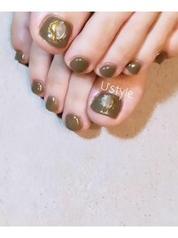 秋色フットネイル