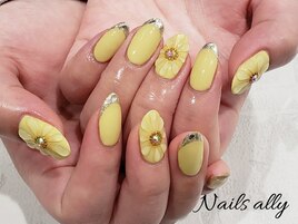 ガラスフレンチ×クリアフラワー