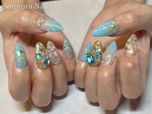 ソロルル ネイル(Sororuru Nail)/夏きらきらマーメイドデザイン