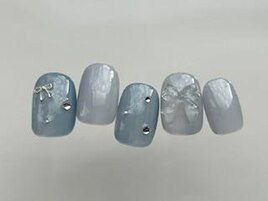 くすみブルークリアリボン8500円