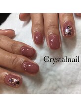 クリスタルネイル ボンベルタ橘店(CRYSTAL NAIL)/ワンカラー×シェル