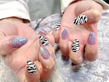 ネイルアンドまつげ リュフェール 五反田(Nail Lufaire)/ゼブラネイル