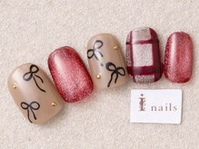 アイネイルズ 三宮店(I nails)/りぼんカラーマグネットチェック
