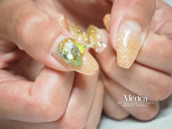 オレンジラメ・３Dストーン