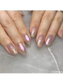 ミラーオーロラネイル+色追加