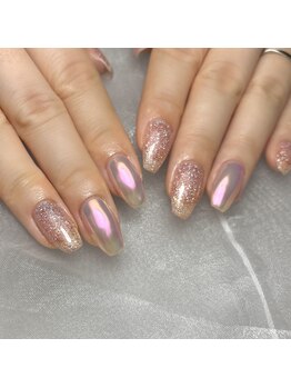 ミラーオーロラネイル+色追加