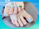 海とヤシの木◇練馬フットネイル