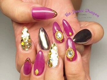 アン ジョーヌドラゴ/クリア☆パープルネイル