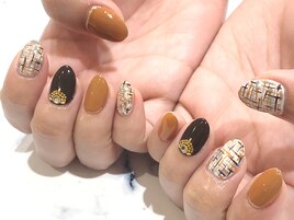 ツイードネイル☆ブラウン系