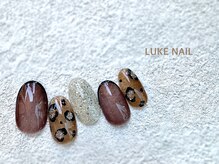 ルークネイル 恵比寿店(LUKE NAIL)/クリアレオパード　春夏秋冬