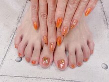 ネイル ビューティーマジック 葛西本店/手足お揃い秋ネイル