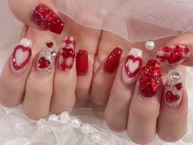 ミイネイル(Me nail)/＃バレンタイン#チェックネイル