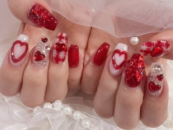 ミイネイル(Me nail)/＃バレンタイン#チェックネイル