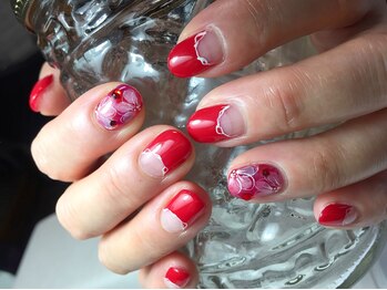 ネイル サロン コービーズ(nail salon COBES)/レッドフラワー