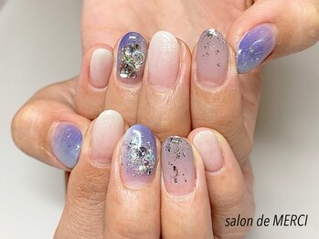 サロン ド メルシー(Salon de MERCI)/ブルー夏ニュアンスnail☆