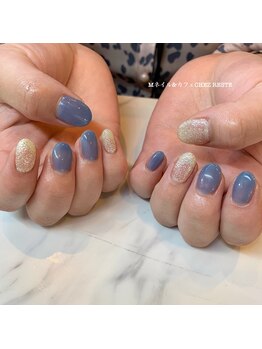 Mネイルアンドカフェ シェレステ/すけすけブルー♪