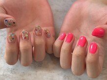 リッシュ(RICHE)/ピンク×ストーンネイル