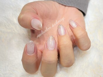 アンドクラッシィ(&classy.)/シンプルネイルにラメ/定額