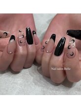 ネイルサロンアンドスクール ベル(Belle)/ブラック × ムーン