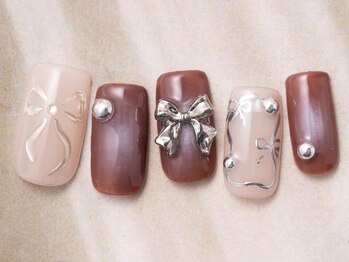 アイネイルズ 天神今泉店(I-nails)/チークリボンネイル