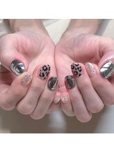 ネイルサロン マハロ 横浜四季の森フォレオ店(Nail Salon Mahalo)/レオパード＆ミラーネイル