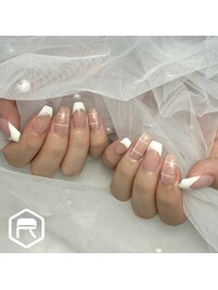 チェック柄＆フレンチネイル