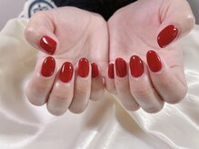 モグネイル(Mogunail)/ボルドーワンカラー　秋ネイル