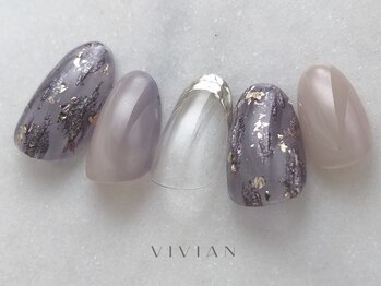 ヴィヴィアン ネイル(Vivian nail)/パープルデザインネイル