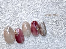 ルークネイル 恵比寿店(LUKE NAIL)/クリアボルドーニュアンス　秋冬