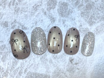 ガーリーリボン×ドット【定額】