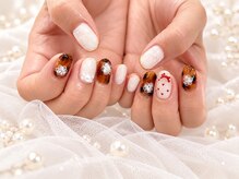 スウィートハート(Sweet Heart)/大人可愛いべっ甲レースネイル