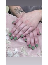 ネイルアール(nail R)/グリーンワンカラーネイルです♪