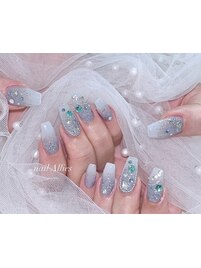 水色ちゅるん 定額ネイル