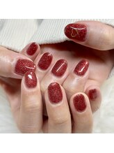 マイオティック ネイル(miotic nail)/赤ラメワンカラー
