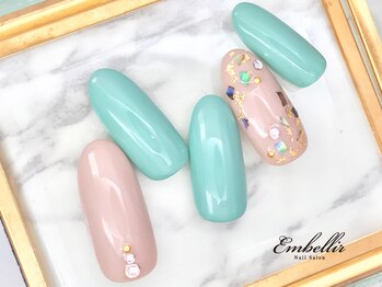 アンベリール 横浜店(Embellir)/(661)金箔シェルネイル