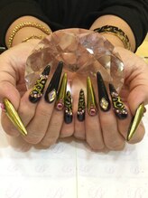 エスフィーネイルサロン ブリーユ(Esfy nailsalon Brille)/ゴールドミラーレオパード