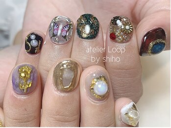 アトリエループ(atelier Loop by shiho)/グリッタービンテージネイル