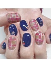ネイルージュ 梅ヶ丘店(Nailouge)/冬のインクチェックネイル☆