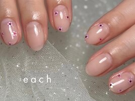 ワンカラー×お花×ホロ